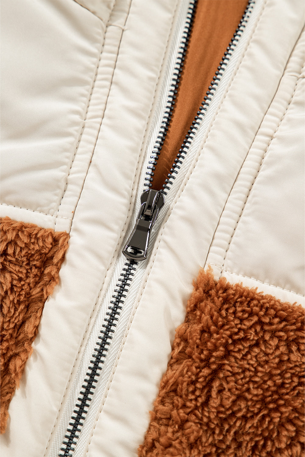 Elizabeth Patchwork Zipper Stand Vest