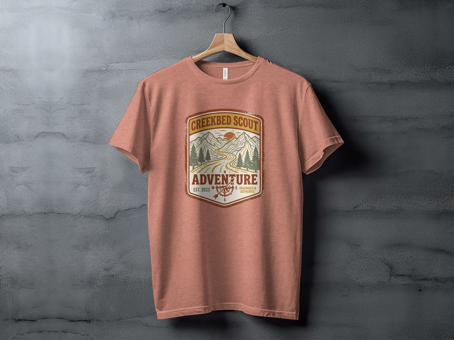 Rugged Creekbed Scout Adventure Emblem Wilderness Shirt