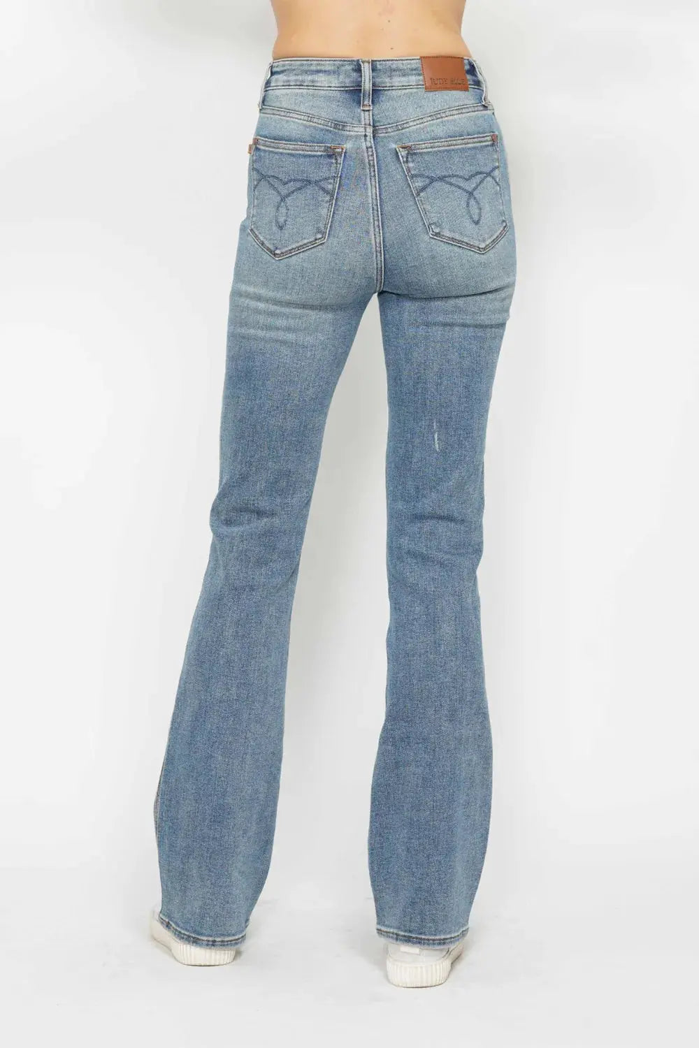 Judy Blue Jeans - Full Size Tummy Control Bootcut Jeans w/ Back Embroidered Pockets