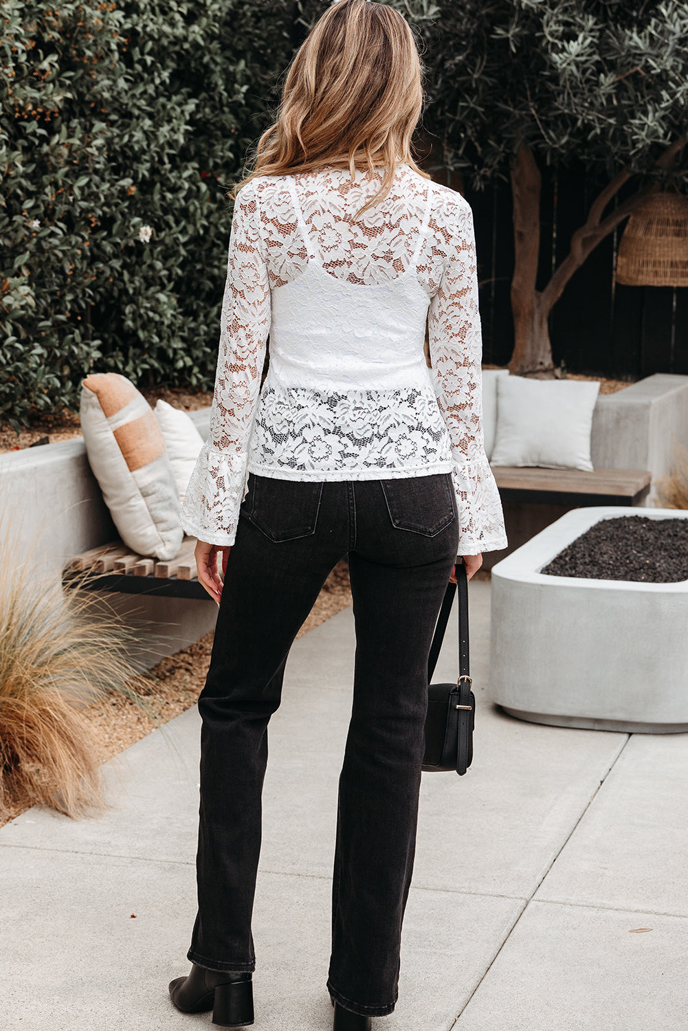 Alani Lace Crochet Bell Sleeve Blouse
