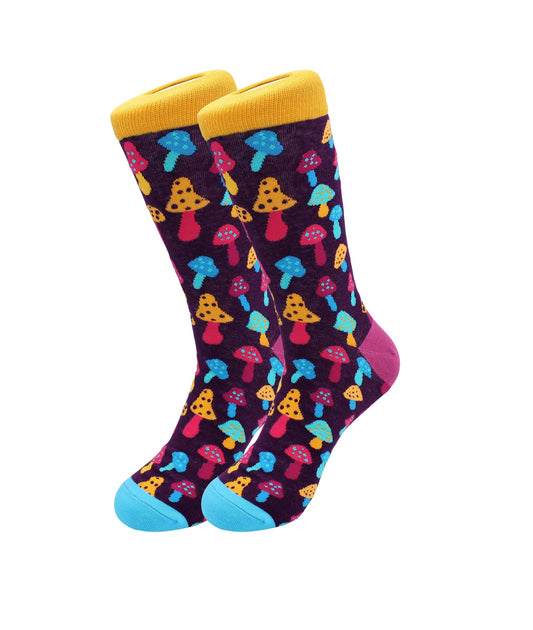 Trippy Mushroom Socks - Comfy Cotton for Men & Women