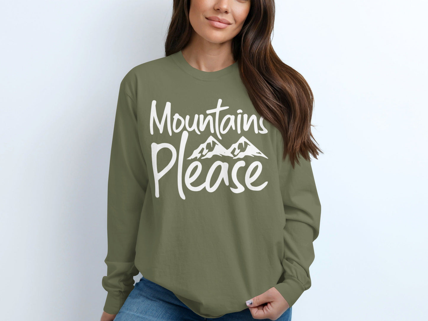 Mountains Please Adventure Awaits Long Sleeve T-Shirt
