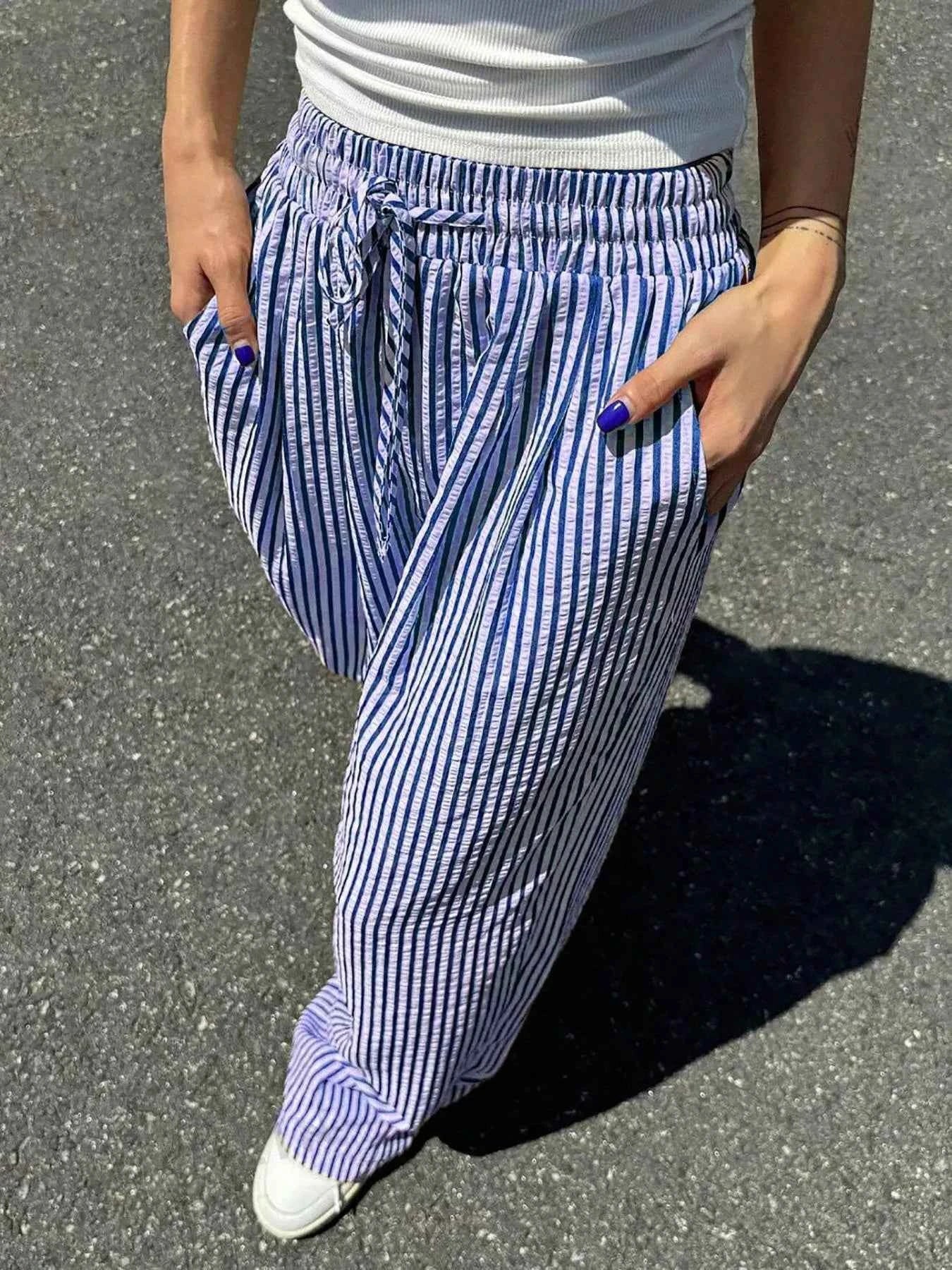 Striped Wide Leg Pants