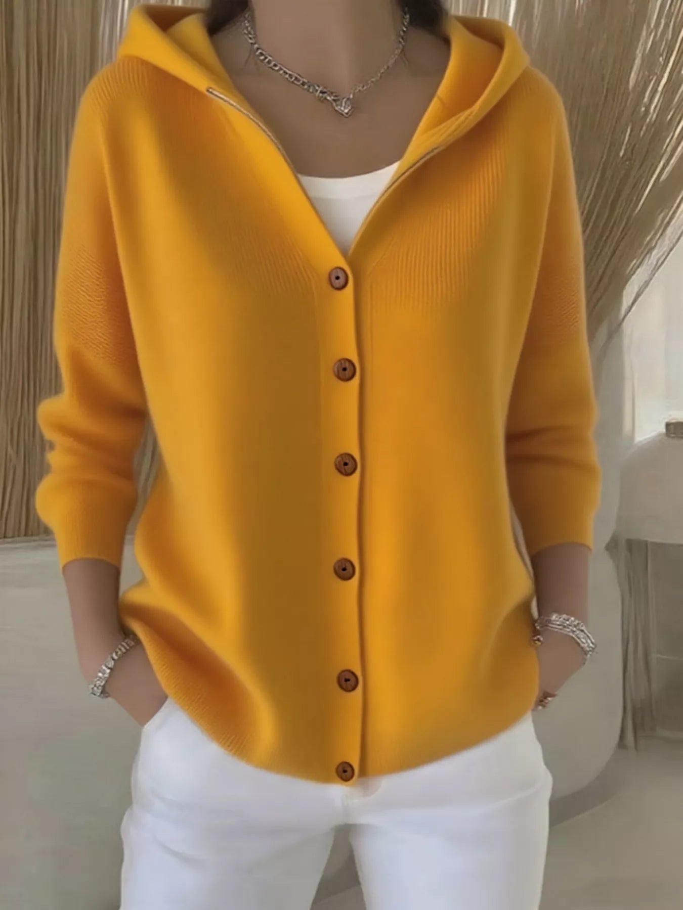 Full Size Button Up Long Sleeve Cardigan Plus Size