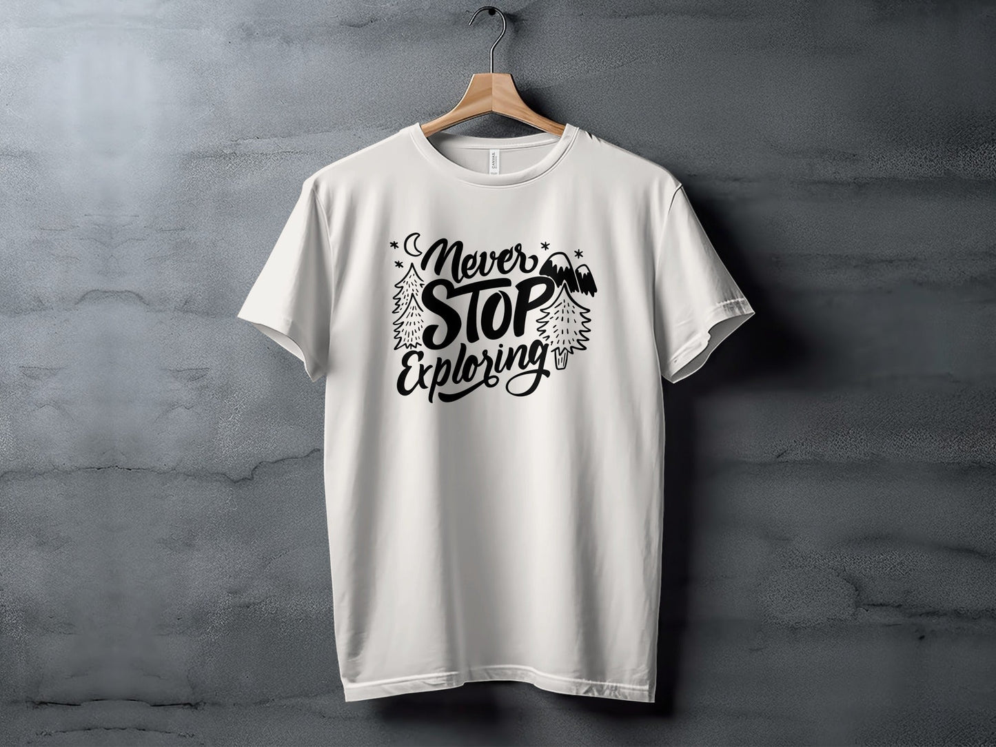 Never Stop Exploring Mountain Adventure Outdoors T-Shirt