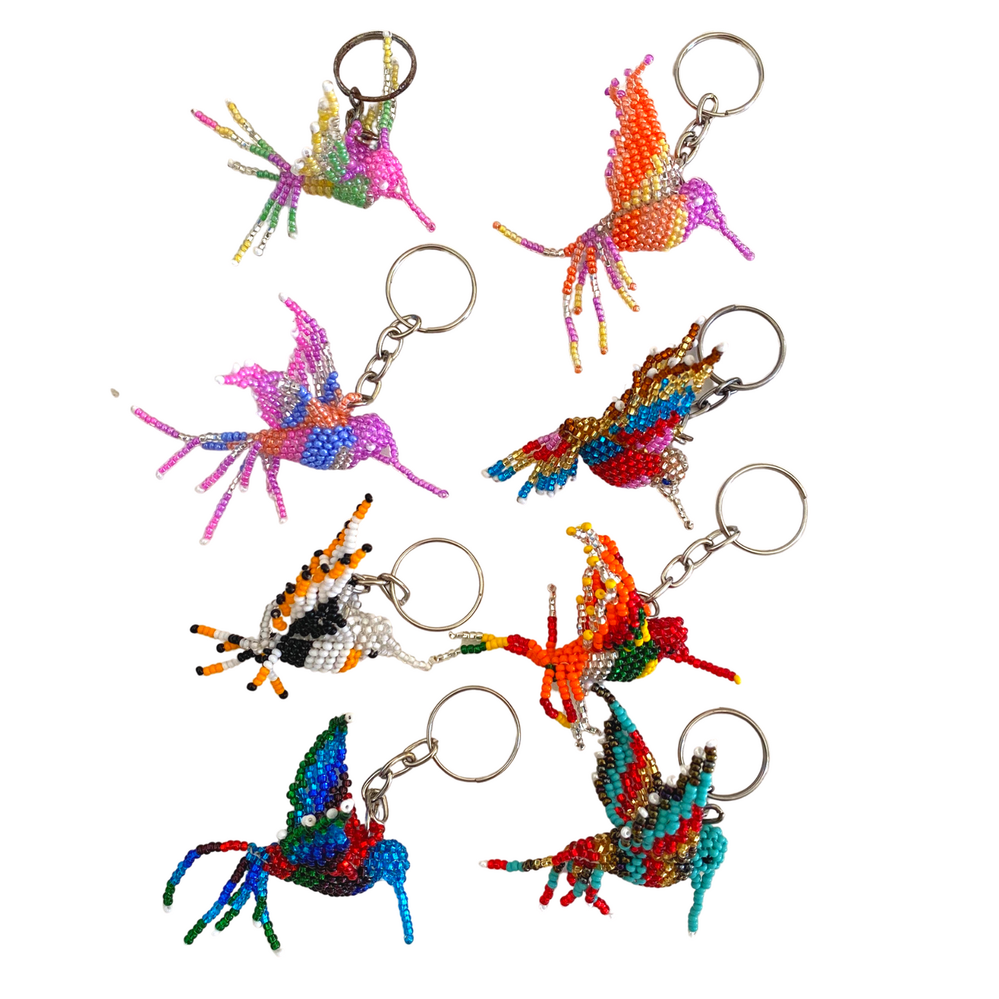 Baby Hummingbird Seed Bead Key Chain - Mexico
