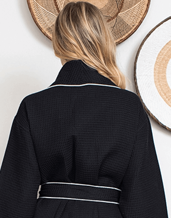 Knee-Length Waffle Robe for Women