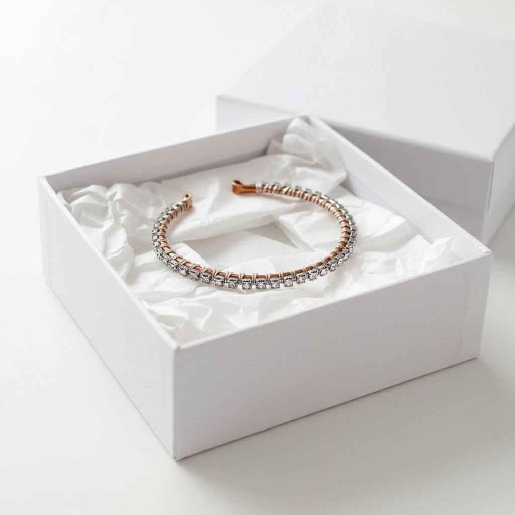Catch-Free Crystal Rhinestone Tennis Bracelet Bangle