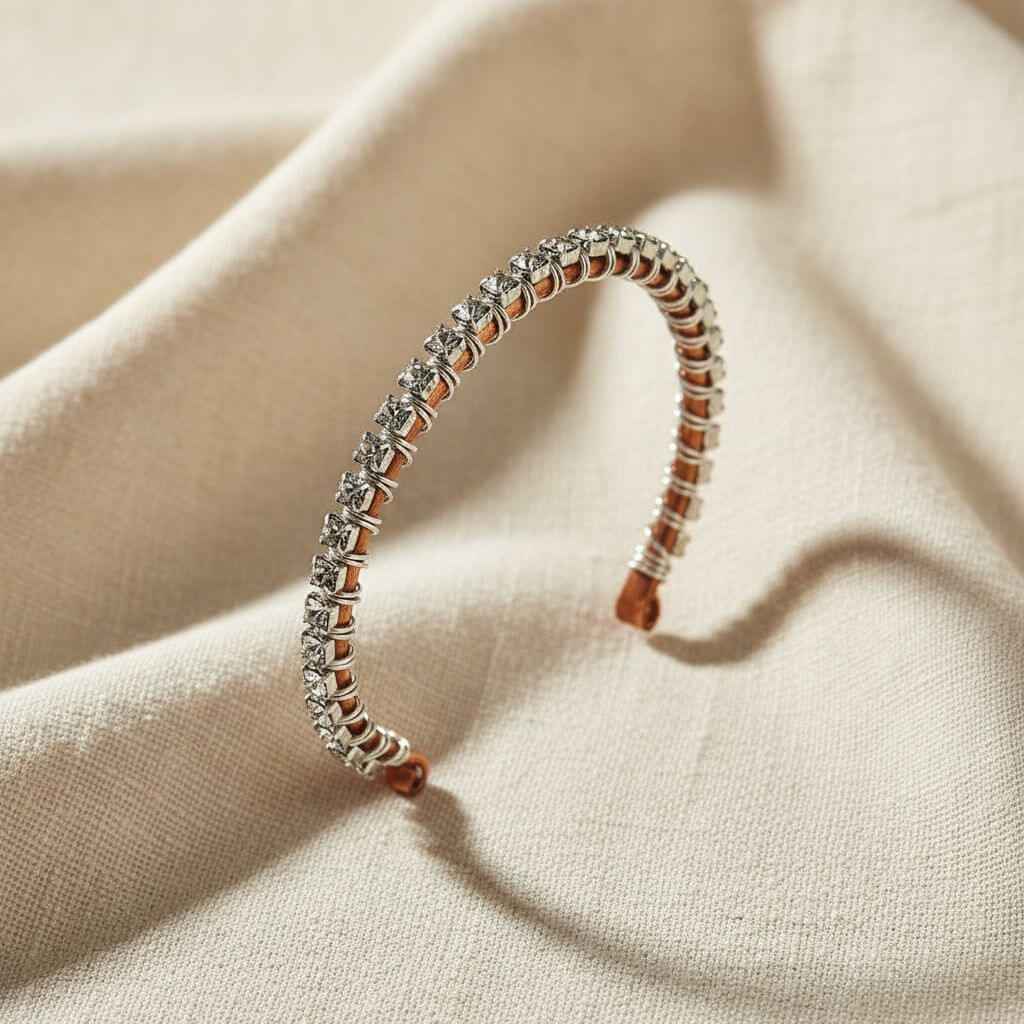 Catch-Free Crystal Rhinestone Tennis Bracelet Bangle
