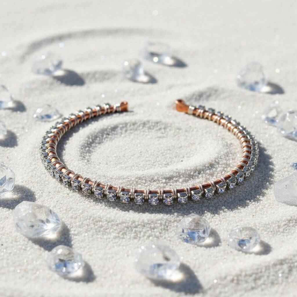 Catch-Free Crystal Rhinestone Tennis Bracelet Bangle