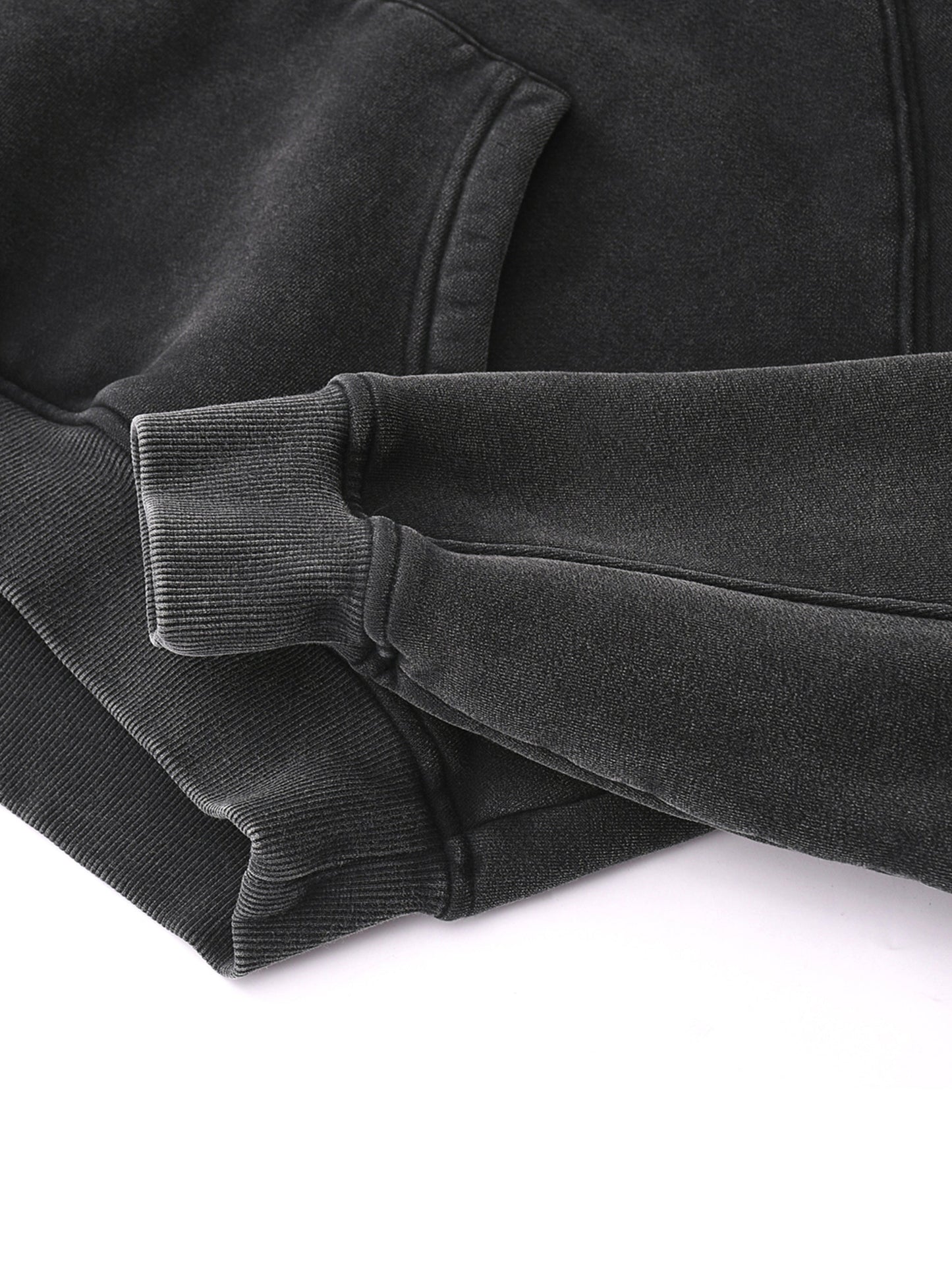 Basic B Grunge Wash Cropped Hoodie