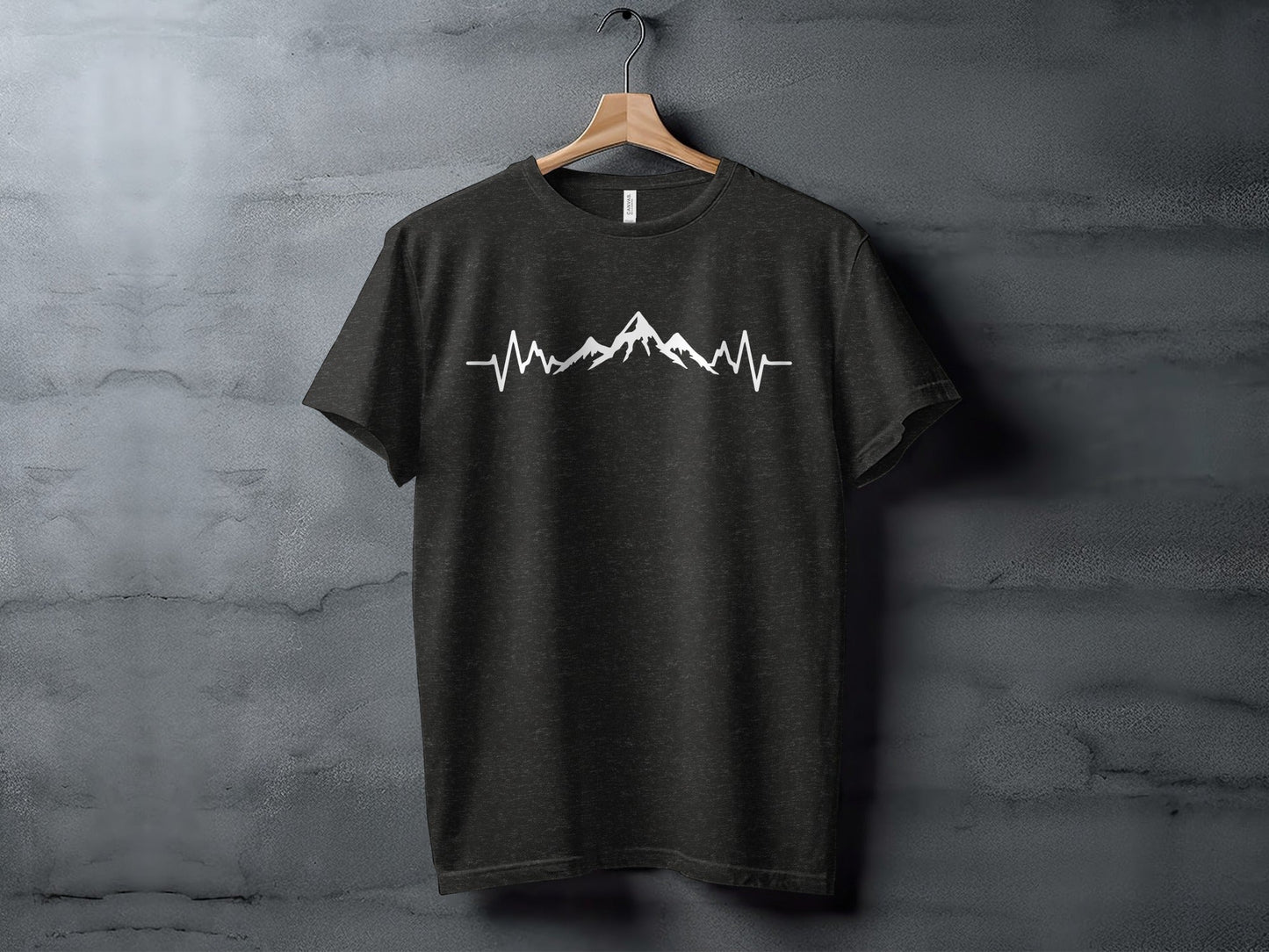 Mountain Heartbeat Line Illustration Graphic Design T-Shirt