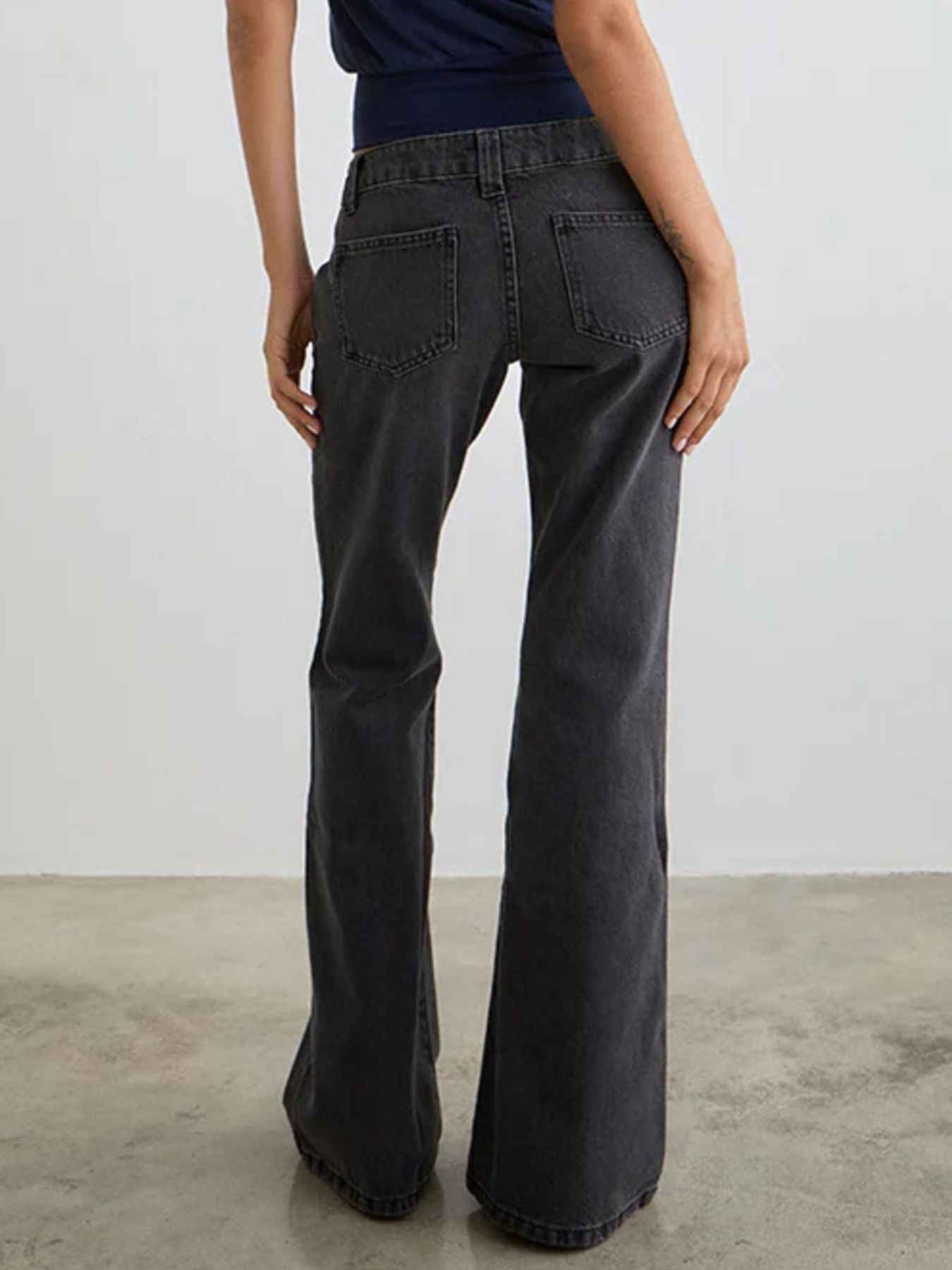 Low Rise Flare Leg Jeans