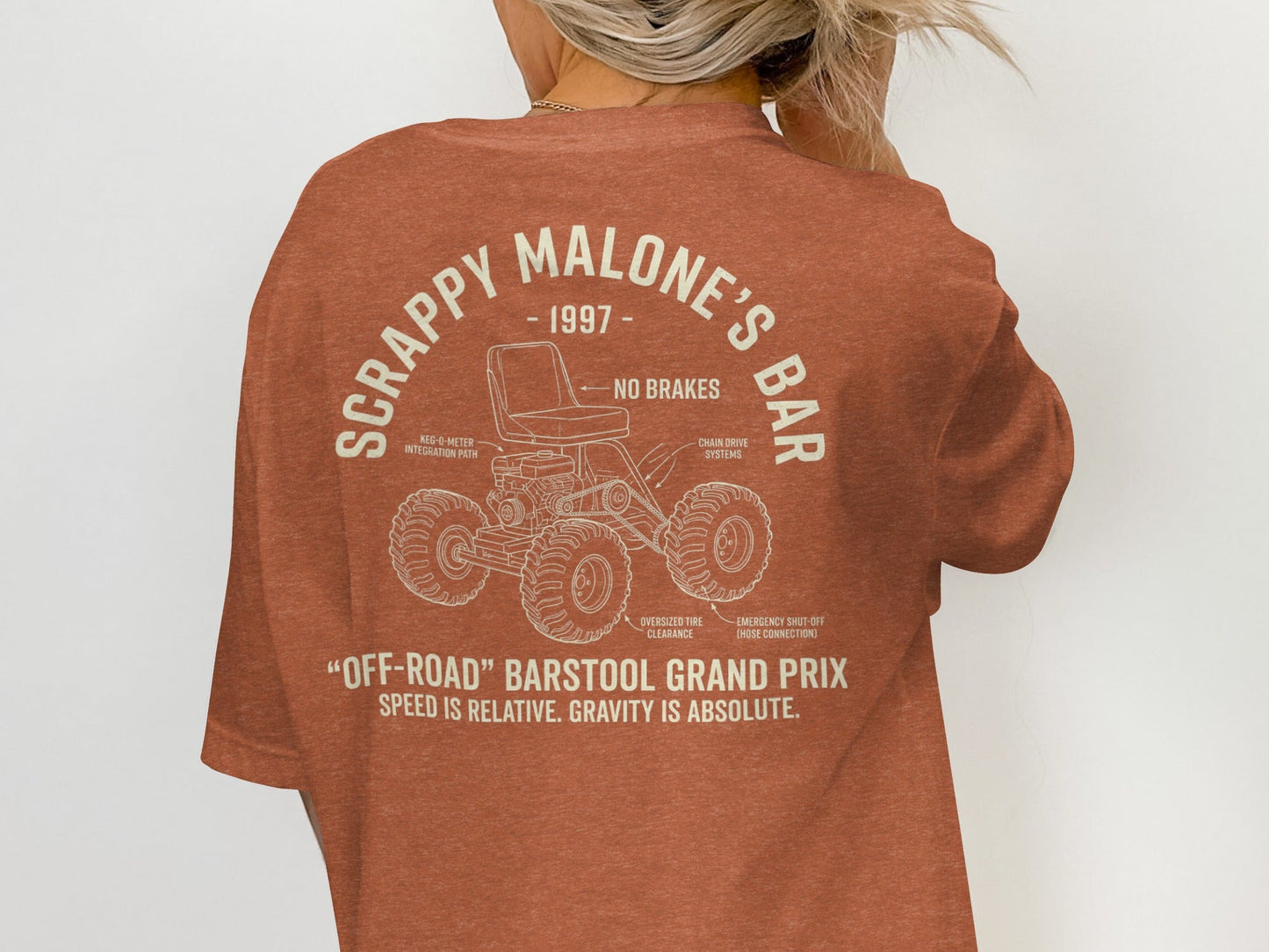 Scrappy Malone's Barstool Grand Prix Tee - Vintage Racing Humor