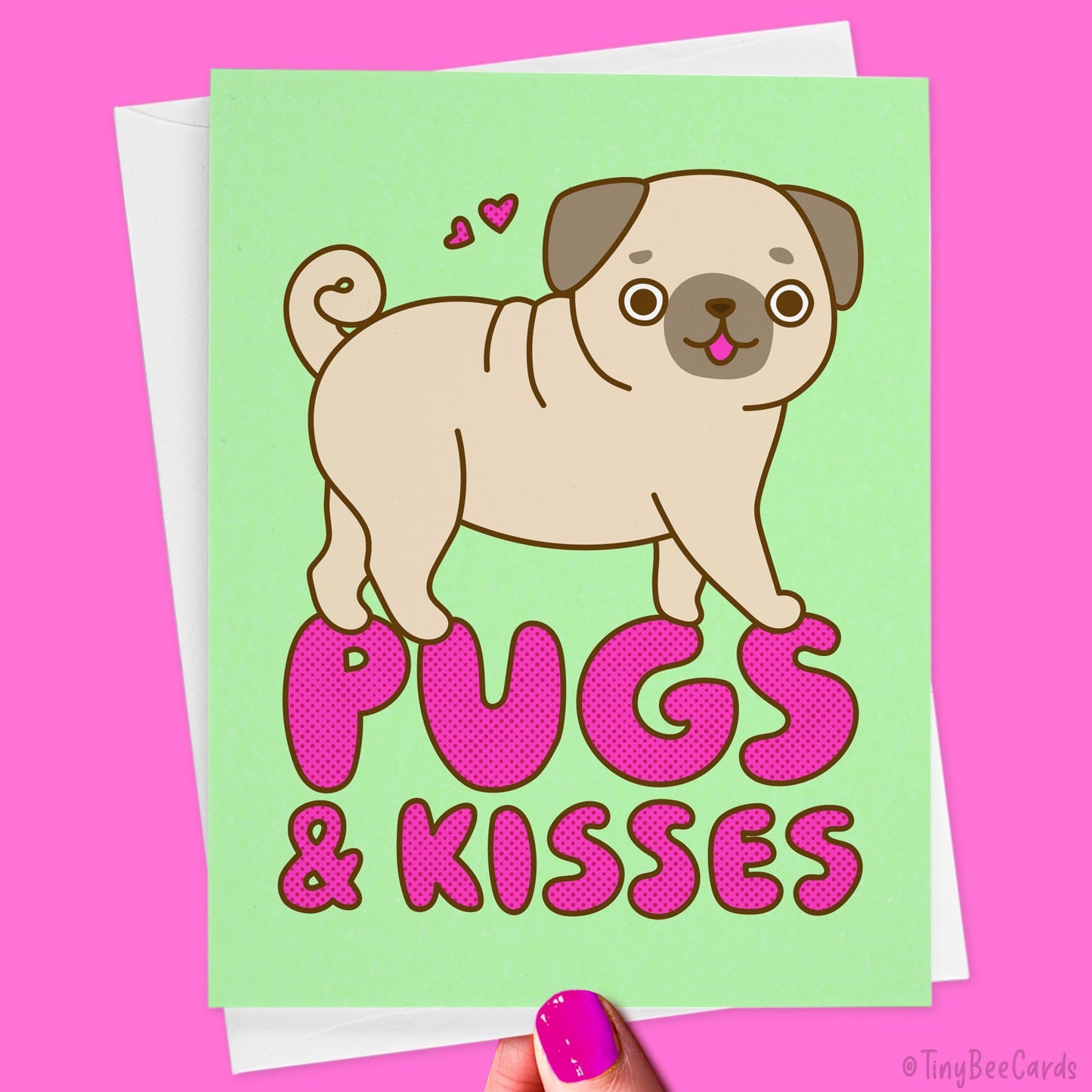 Pugs & Kisses Dog Lover Greeting Card