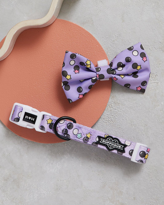 Taro Boba Dog Collar & Bowtie