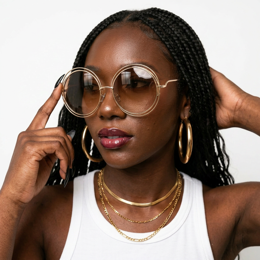 Radiant Gold Round Sunglasses