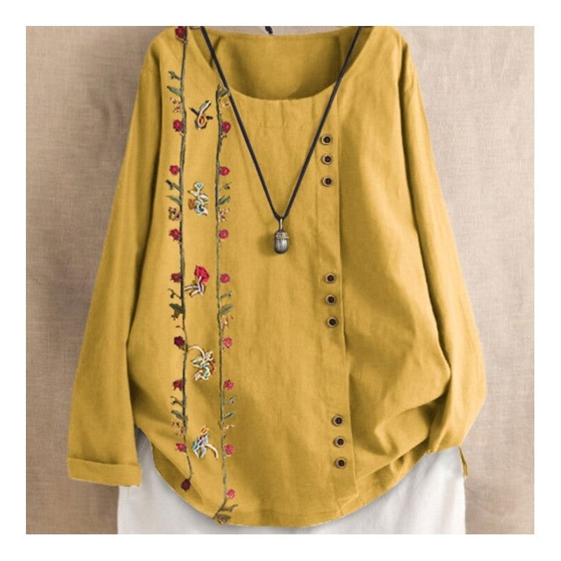 Loose Fit Printed Long Sleeve Shirt