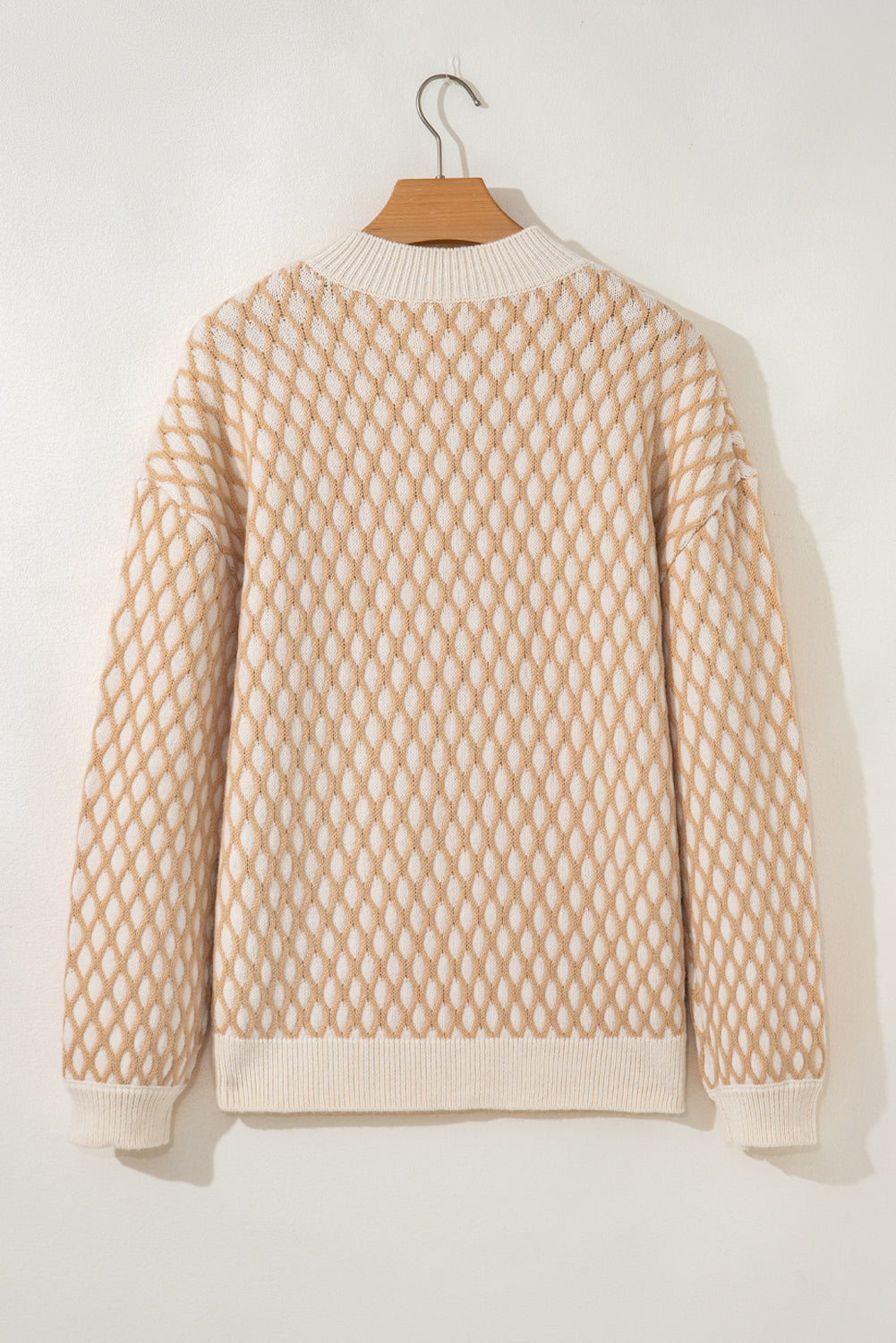 Rhombus Textured Knit Sweater