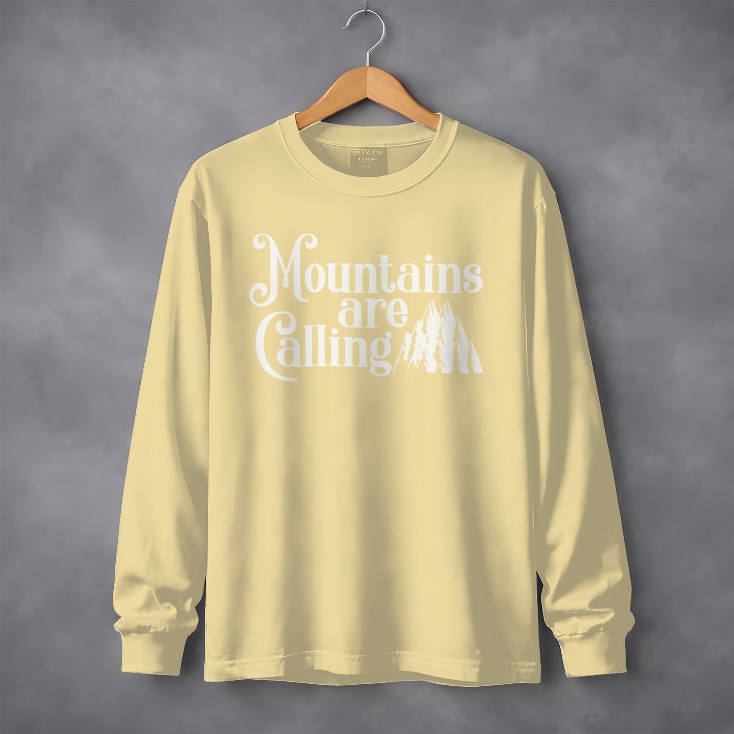 Mountains Are Calling With Mountain Peaks Art Long Sleeve T-Shirt
