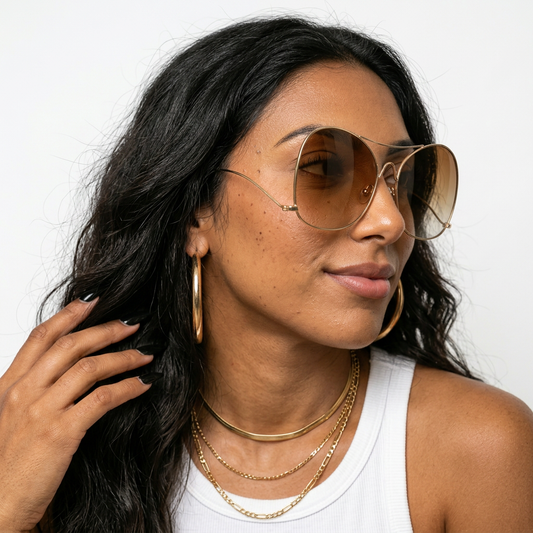 Radiant Gold Oversized Sunglasses