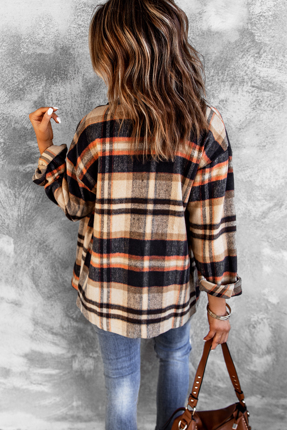 Multicolor Plaid Casual Button Up Flannel Shacket Anytime