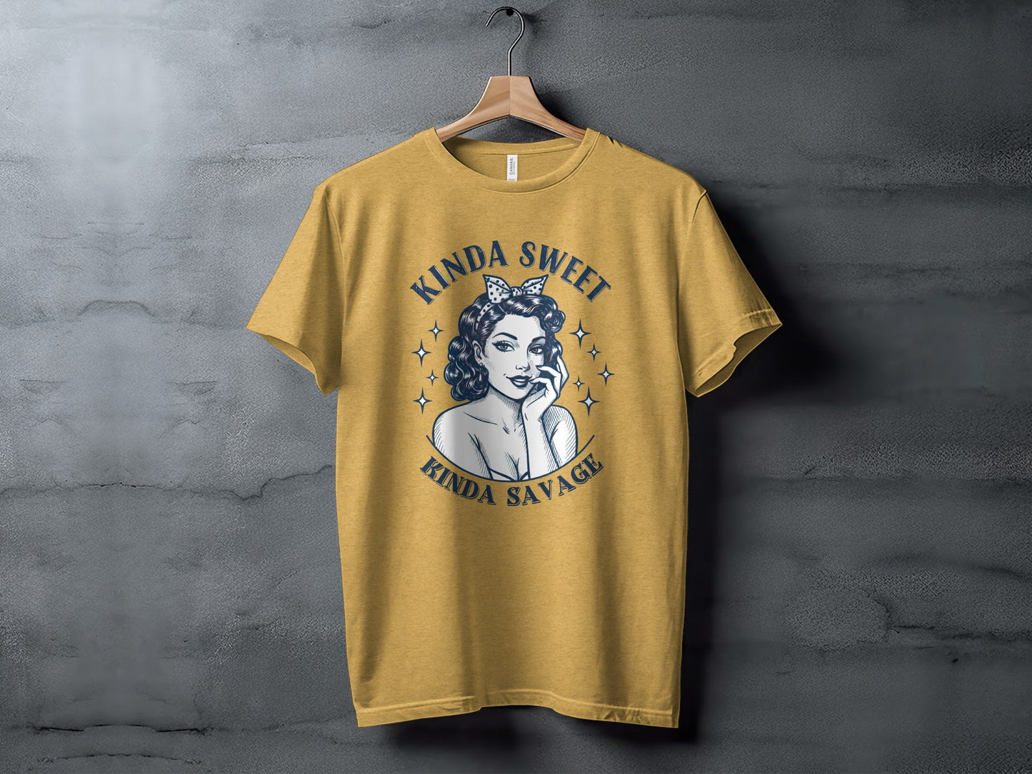 Kinda Sweet Kinda Savage Pinup Girl Stylish Design T-Shirt