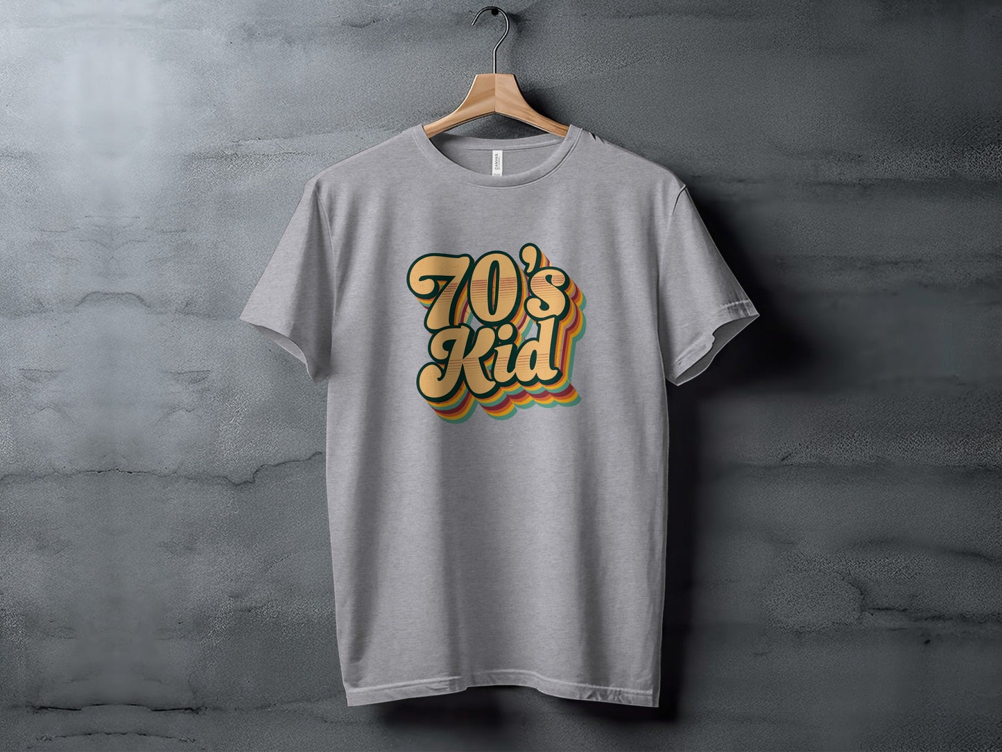 Retro Style 70s Kid With Colorful Layers T-Shirt