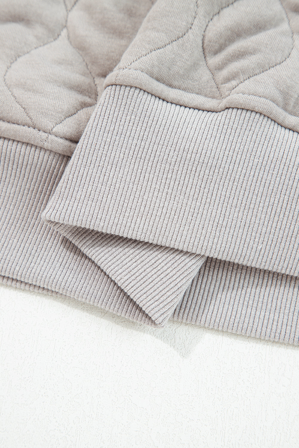 Gray Quilted Quarter Zip Plus Size Hoodie