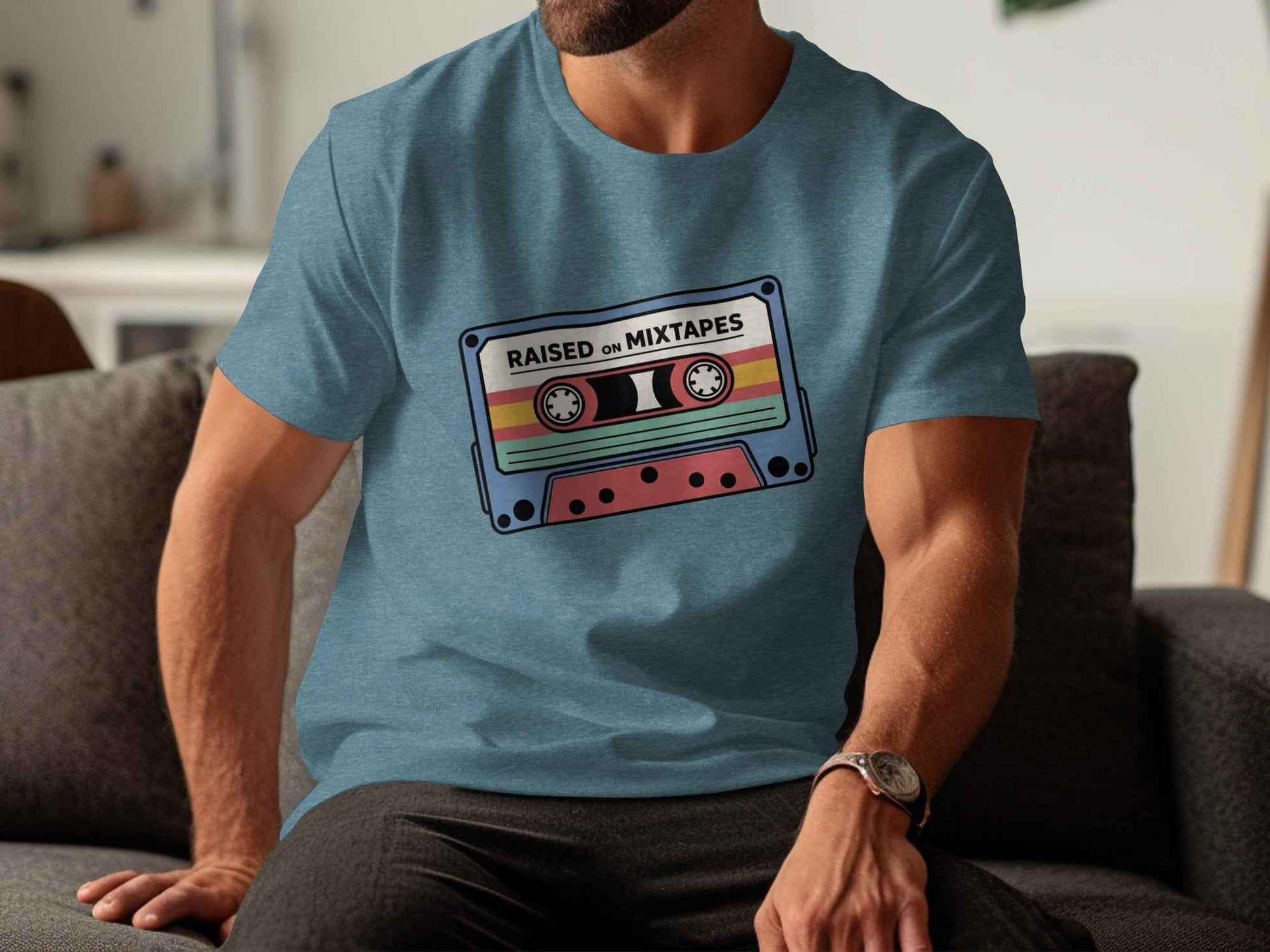 Raised On Mixtapes Retro Cassette T-Shirt