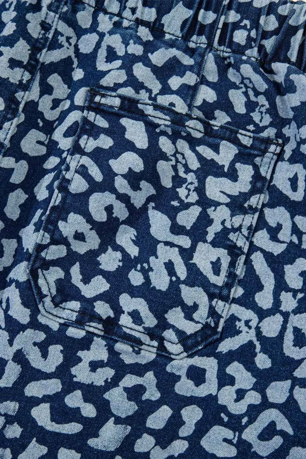 Leopard Print Wide Leg Jeans