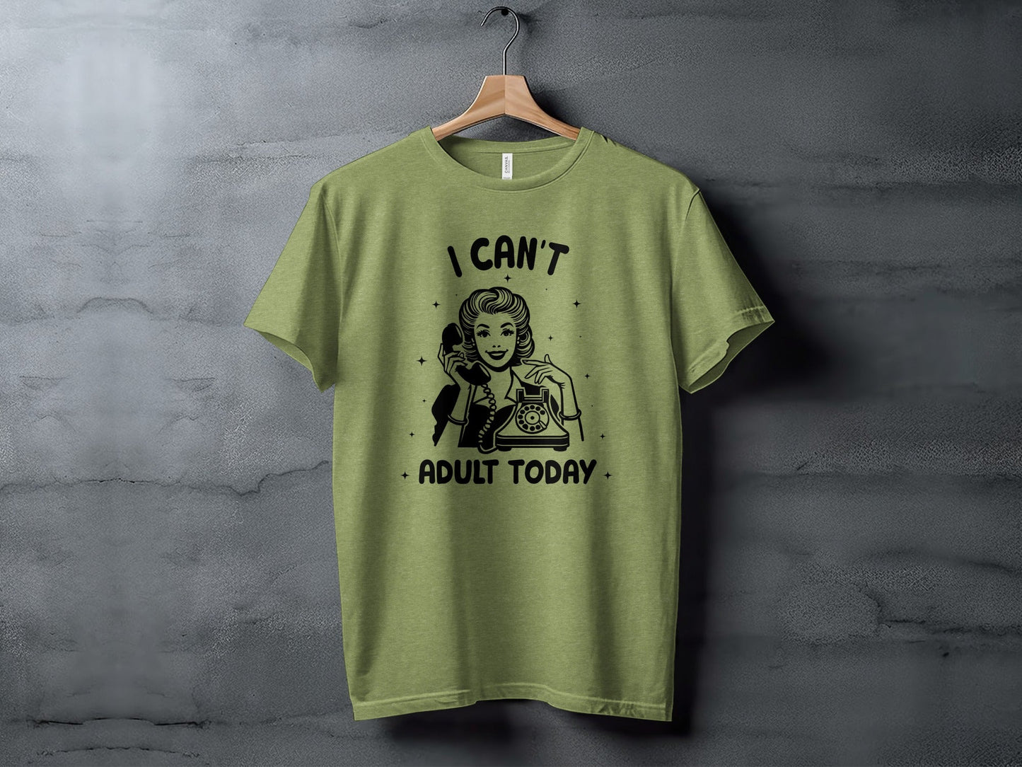 I Can't Adult Today Retro Inspired Graphic Design T-Shirt