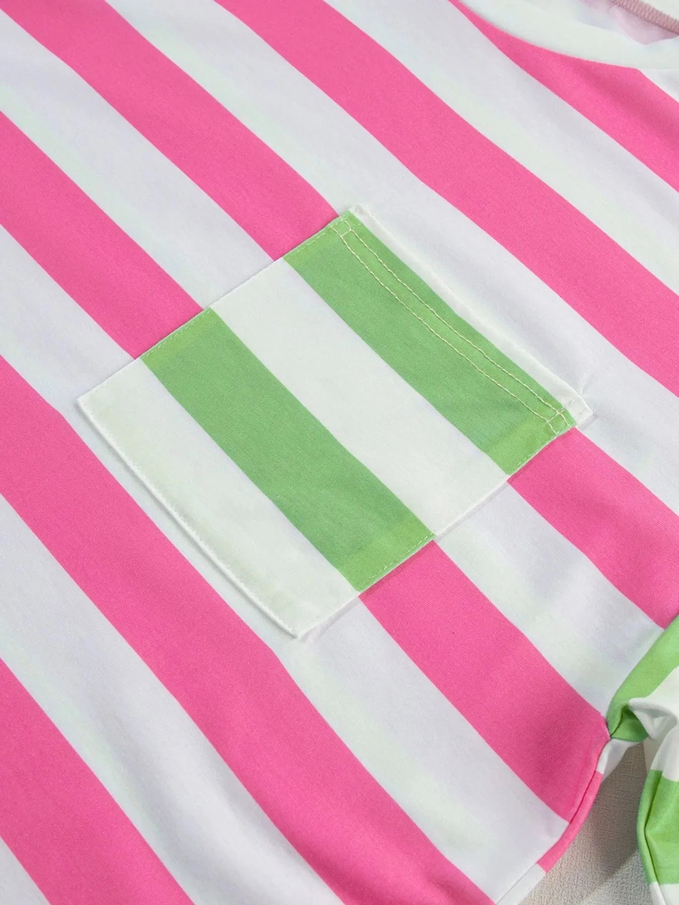 Striped Short Sleeve Oversized Womens T Shirt