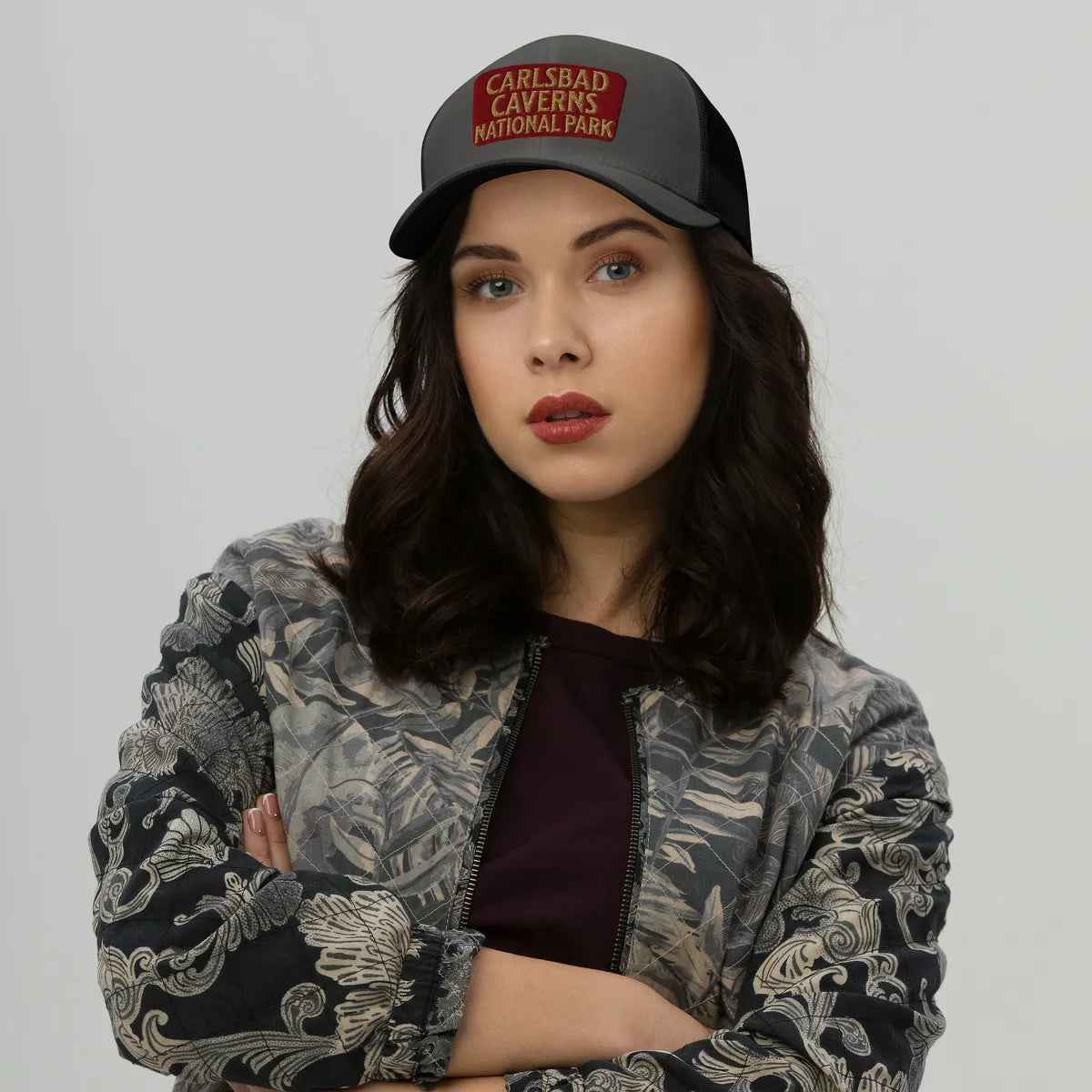 Carlsbad Caverns National Park Sign Embroidered Trucker Hat