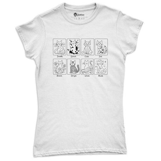 Cat Art Styles Short Sleeve Tee