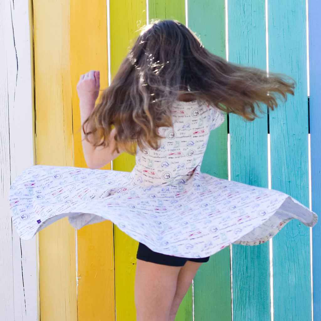 "Scratch Paper" Geometry Cats Super Twirler Dress with Pockets