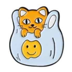 Cat in a Bag Enamel Pin