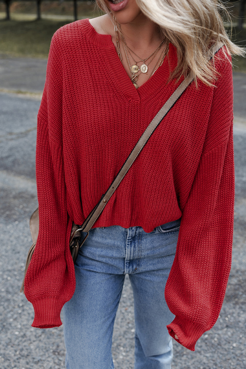 Evelyn Knit Drop Shoulder Sweater