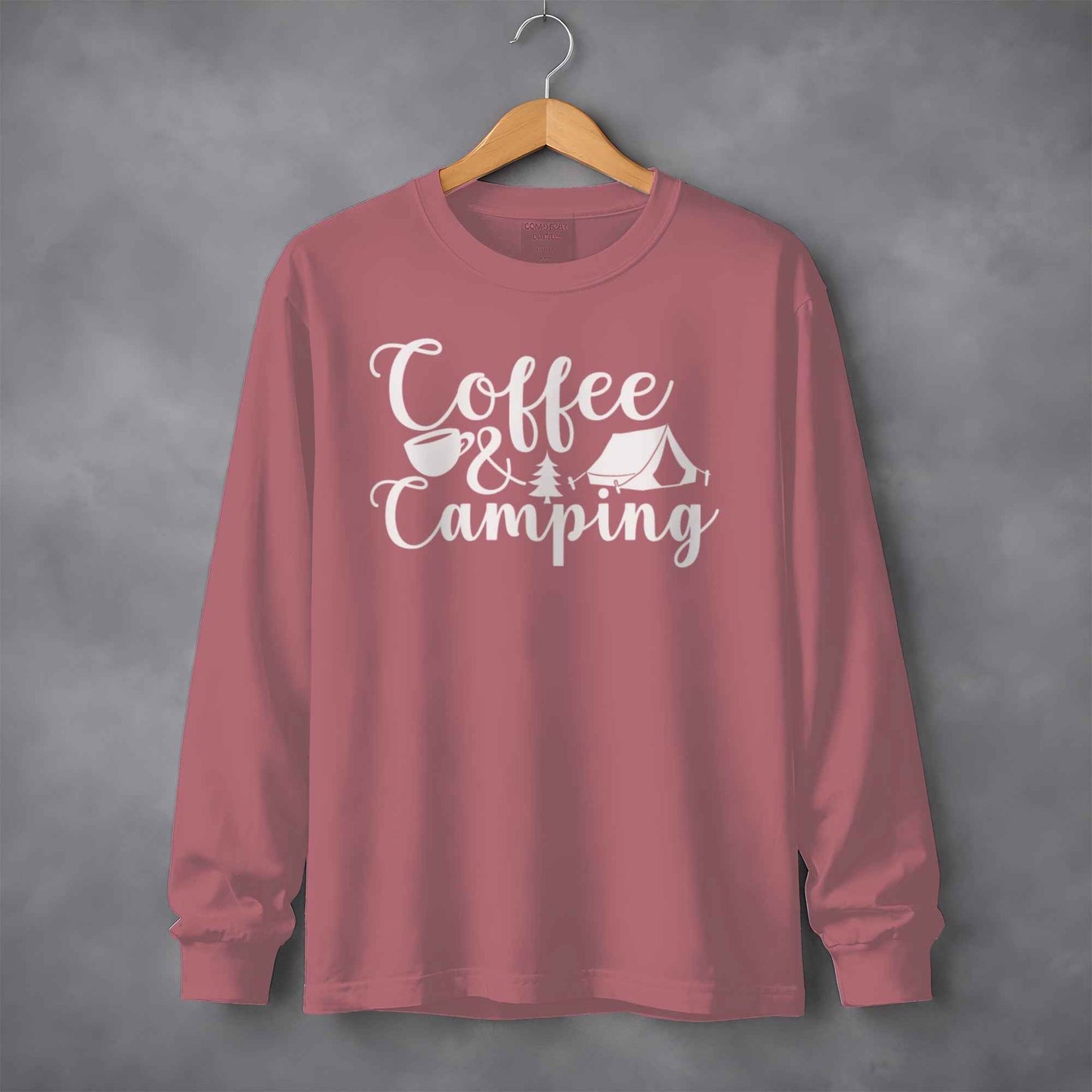 Coffee and Camping Adventure Design Long Sleeve T-Shirt