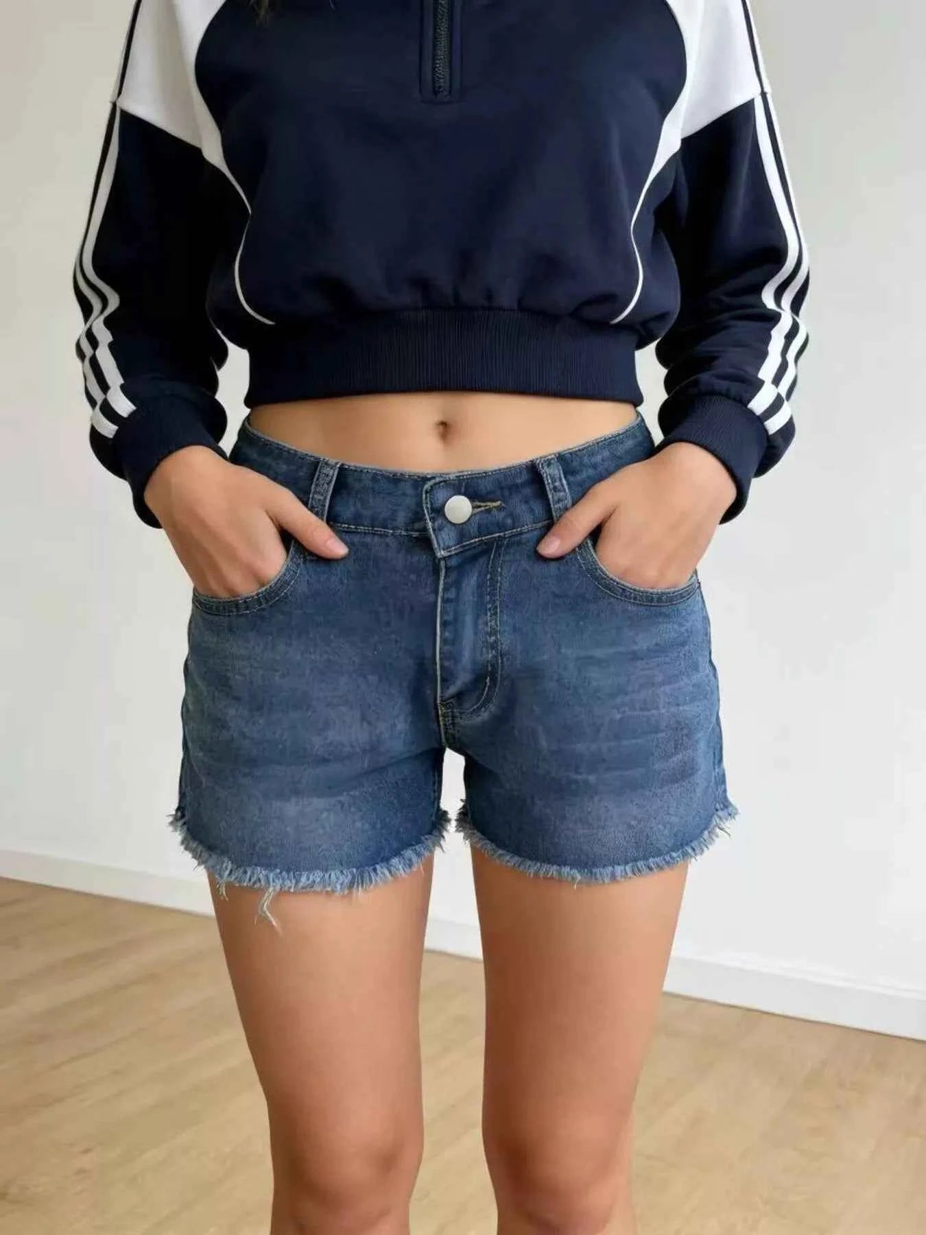 Raw Hem Denim Shorts