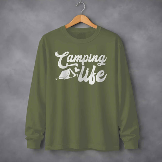 Camping Life with Tent and Heart Great Outdoors Long Sleeve T-Shirt