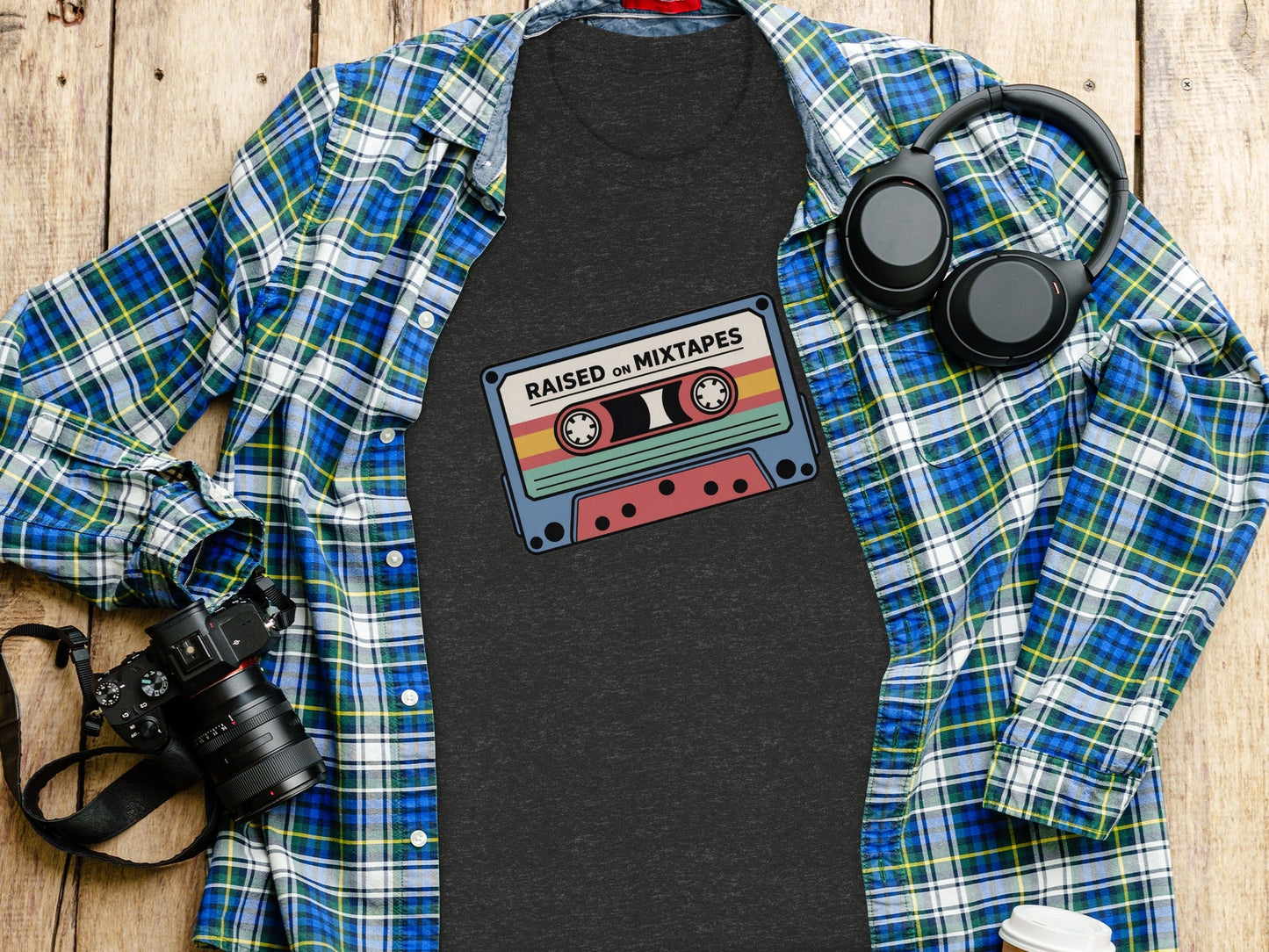 Raised On Mixtapes Retro Cassette T-Shirt