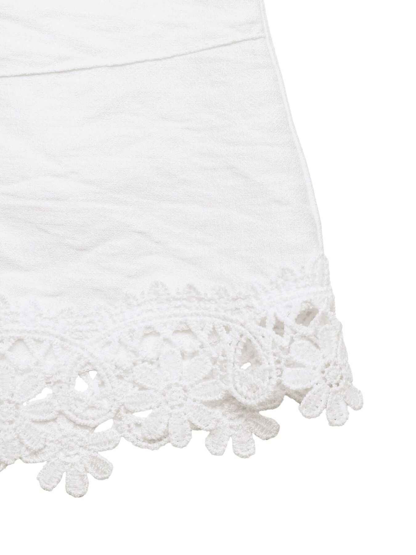 Lace Trim Drawstring Waist Shorts