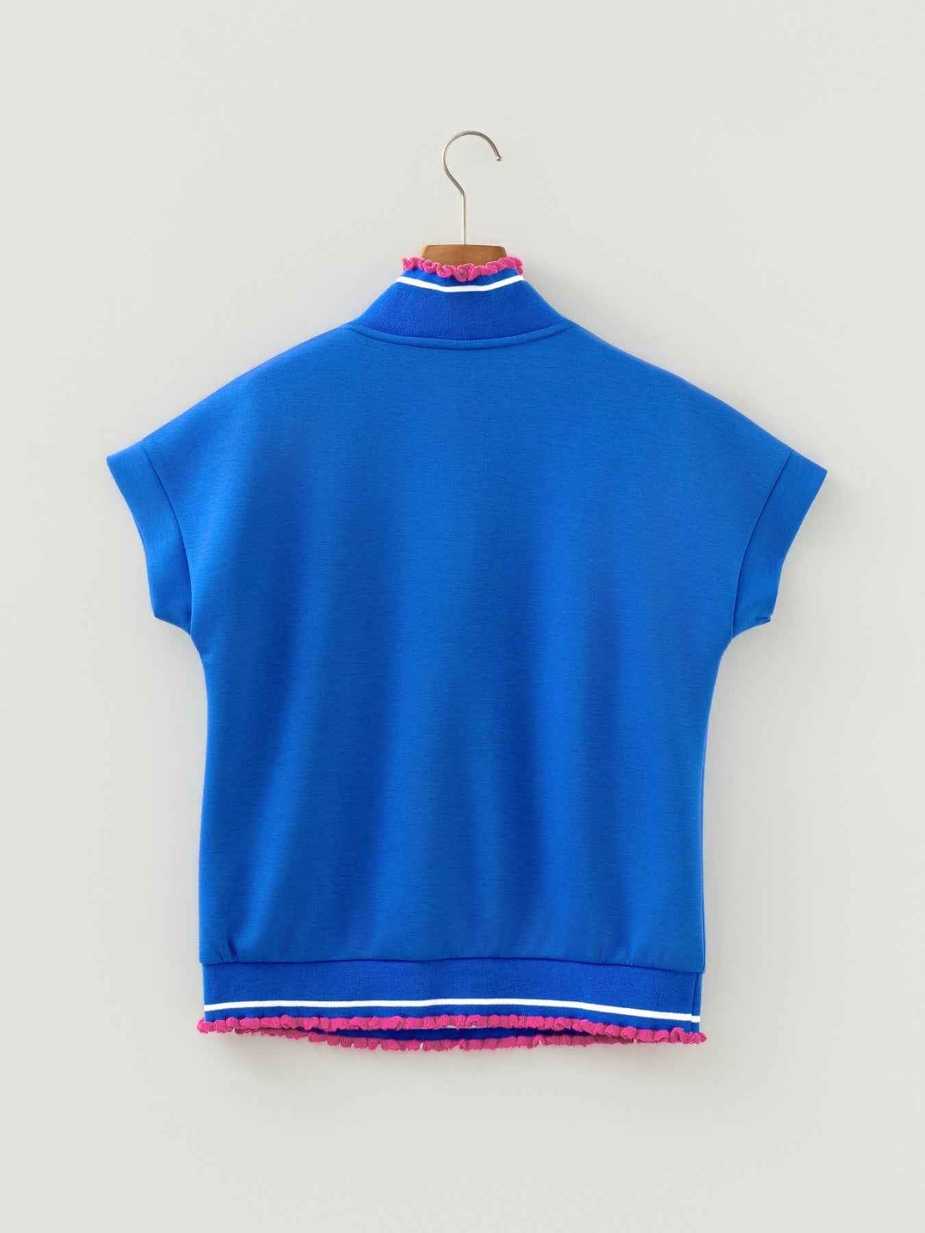 Contrast Trim Short Sleeve Top