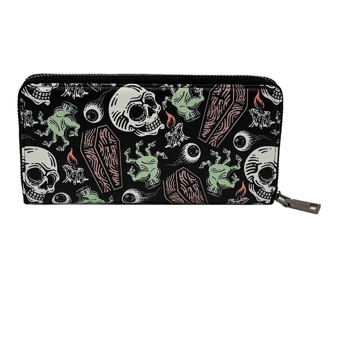 Coffins and Skulls Clutch Wallet