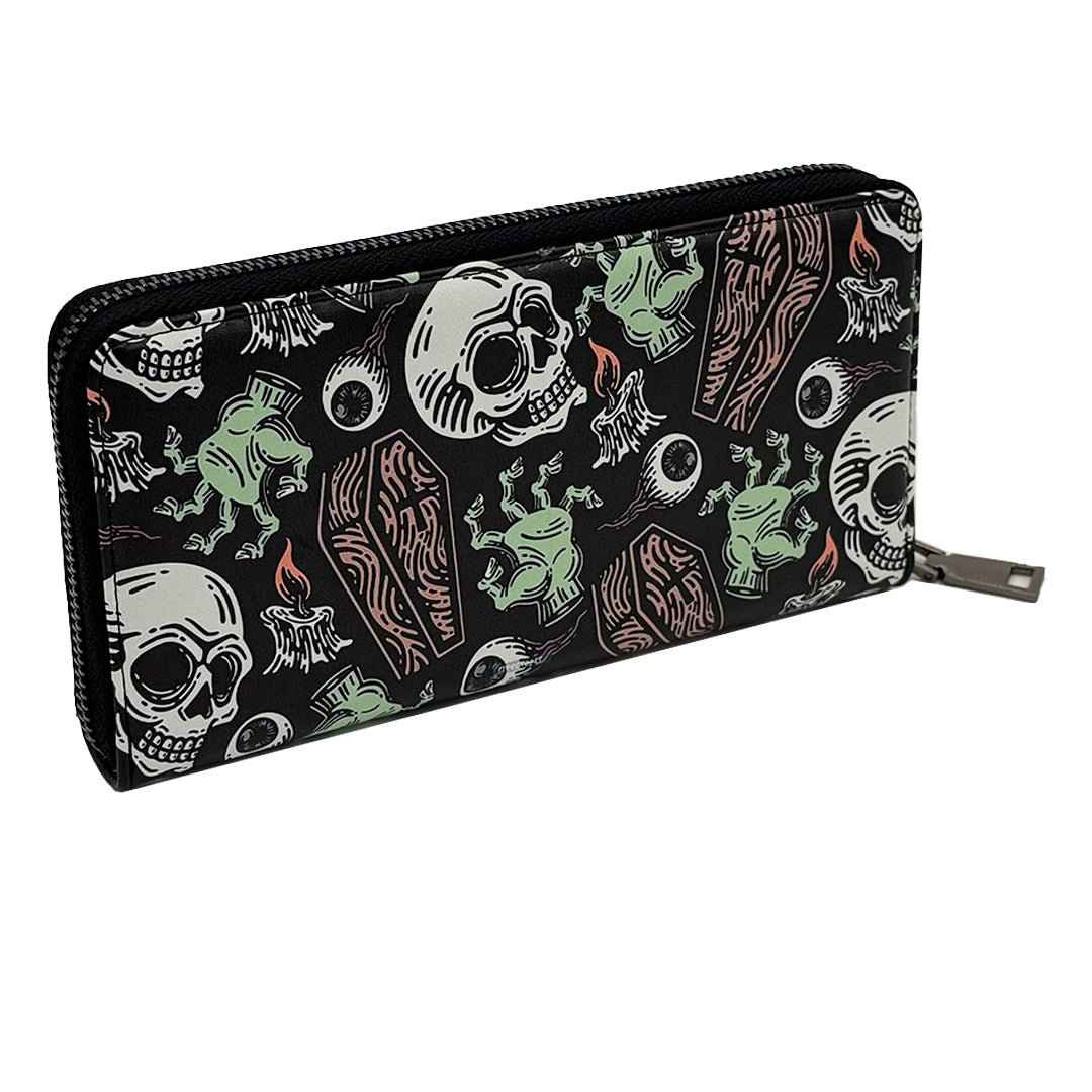 Coffins and Skulls Clutch Wallet