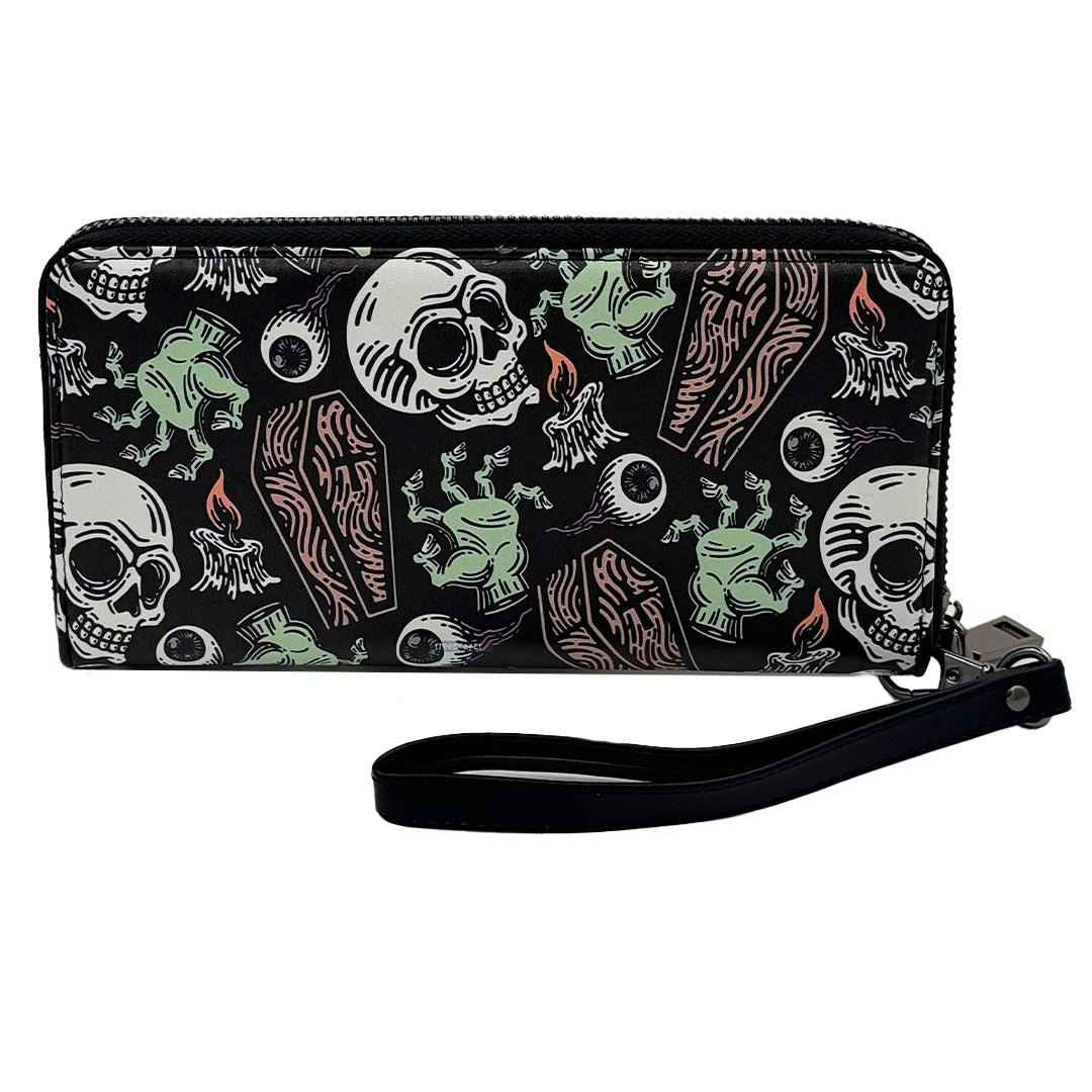 Coffins and Skulls Clutch Wallet