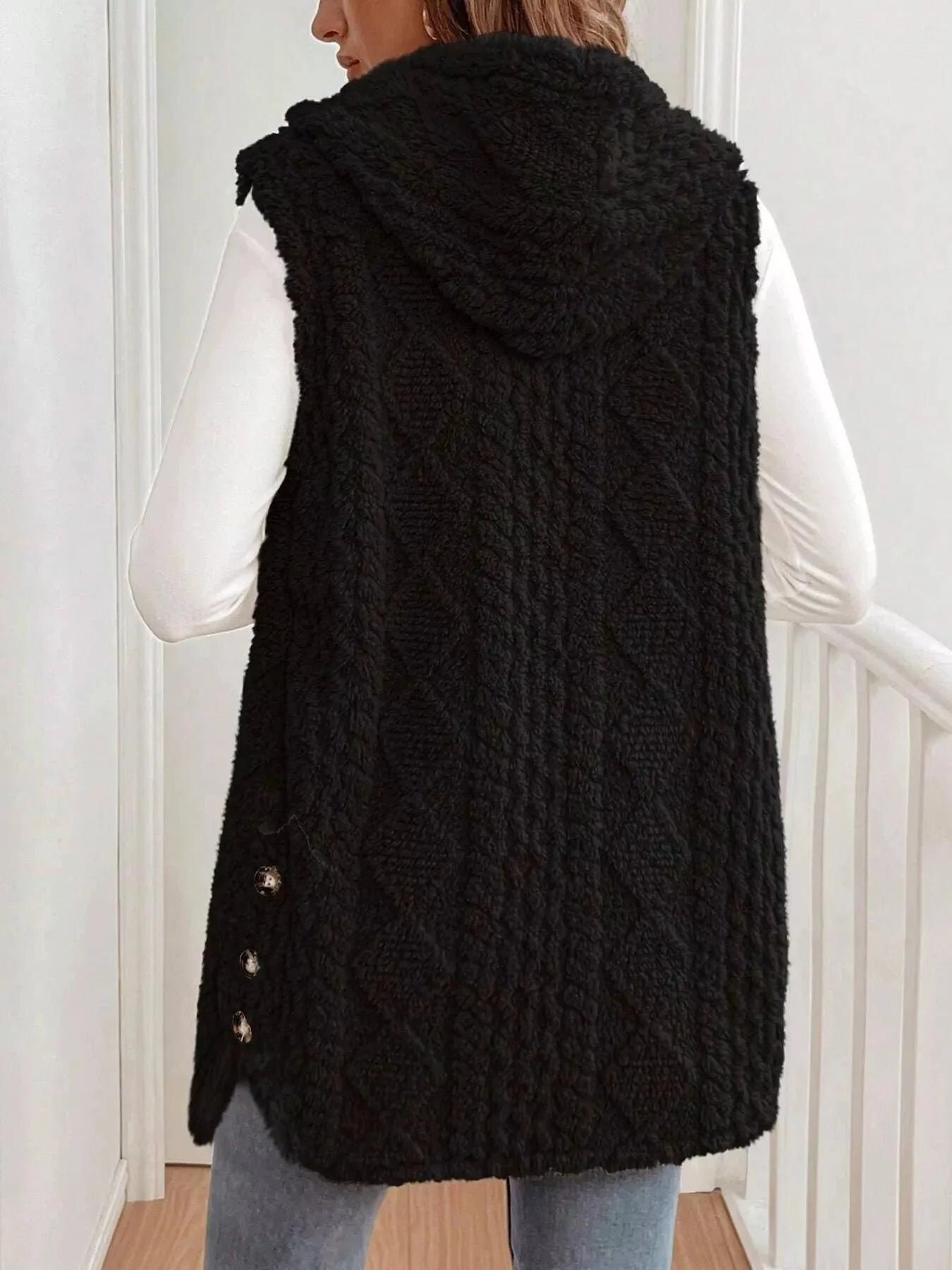 Cozy Sherpa Fleece Hooded Vest Coat - 4 Color Options