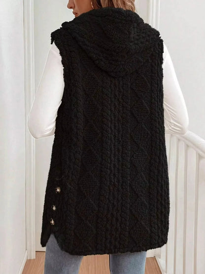 Cozy Sherpa Fleece Hooded Vest Coat - 4 Color Options