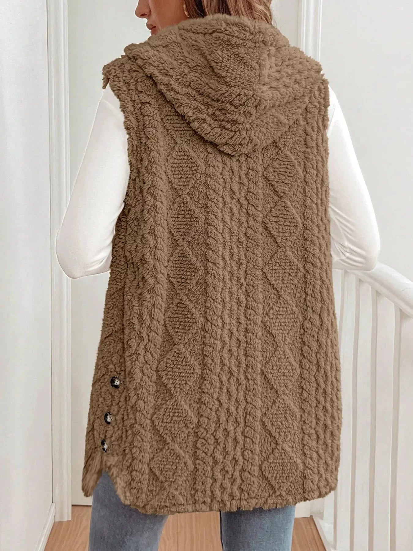 Cozy Sherpa Fleece Hooded Vest Coat - 4 Color Options